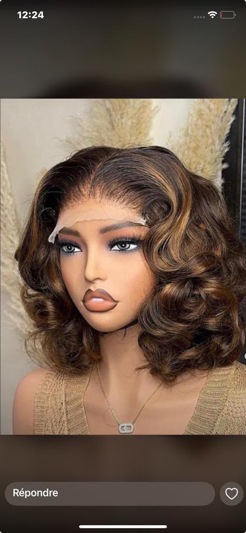 Chocolate Brown Body Wave Bob Lace Front Human Hair Wig