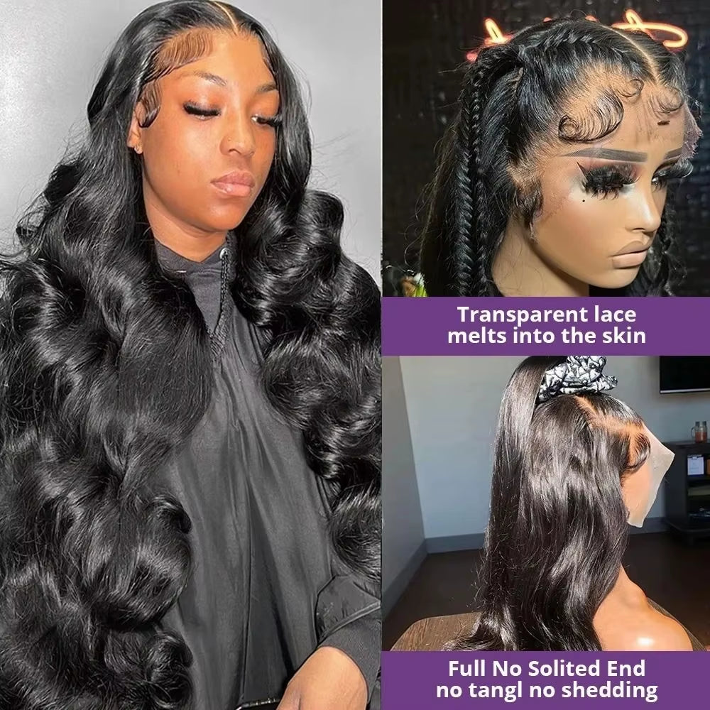 30 40 Inch Body Wave 13X6 Hd Transparent Lace Frontal Wig Human Hair 13X4 Preplucked Lace Wigs for Women 360 Lace Front Hair Wig
