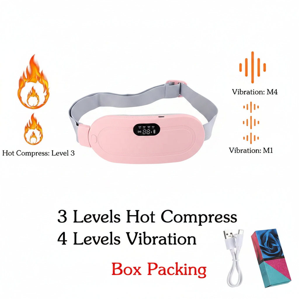 Women Menstrual Heating Pads Effective Hot Compress Period Relief Belt Rechargeable Heated Waist Massager Gifts for Female