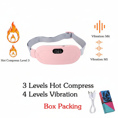 Women Menstrual Heating Pads Effective Hot Compress Period Relief Belt Rechargeable Heated Waist Massager Gifts for Female
