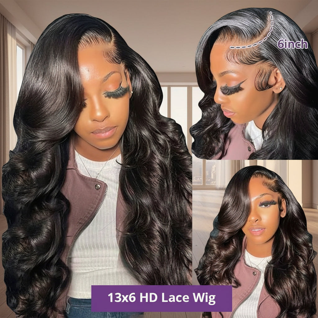 30 40 Inch Body Wave 13X6 Hd Transparent Lace Frontal Wig Human Hair 13X4 Preplucked Lace Wigs for Women 360 Lace Front Hair Wig