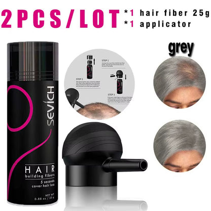 Hair Building Fiber Set Cover Sparse Hair or Bald Spots Hair Loss Regrowth Treatment Keratin Hair Fiber Powder Applicator