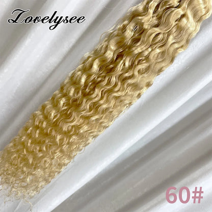 Nano Rings Hair Extensions Natural Blonde Water Wave Human Hair