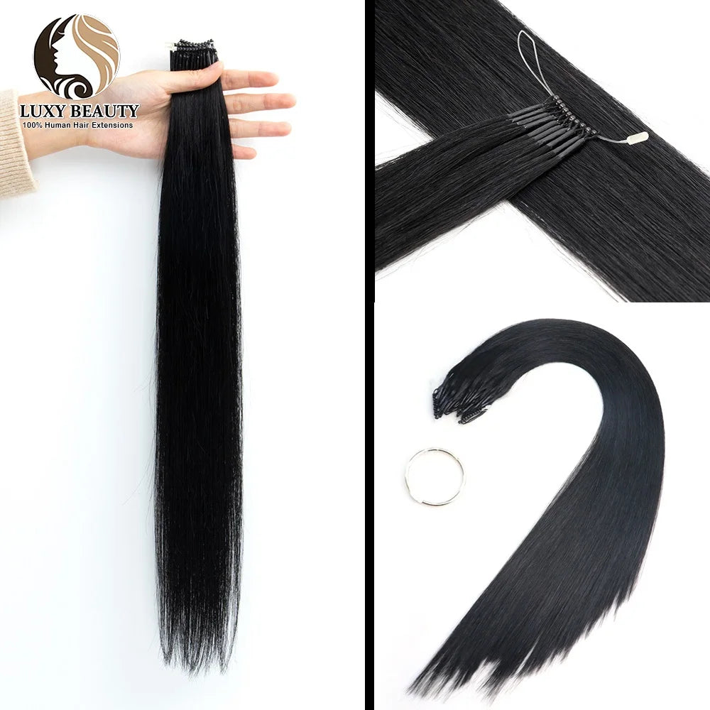 Micro Bead Human Hair Extensions Silicone Nano Ring Hair Extension