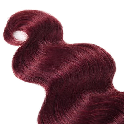 Brazilian Raw Human Hair Bundles Quick Weave Double Weft For Women Hair Extensions Burgundy