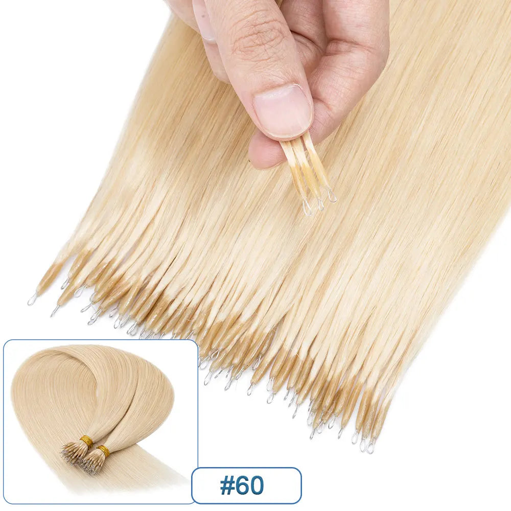 Nano Rings Hair Extensions Nano Tip Human Hair For Women
