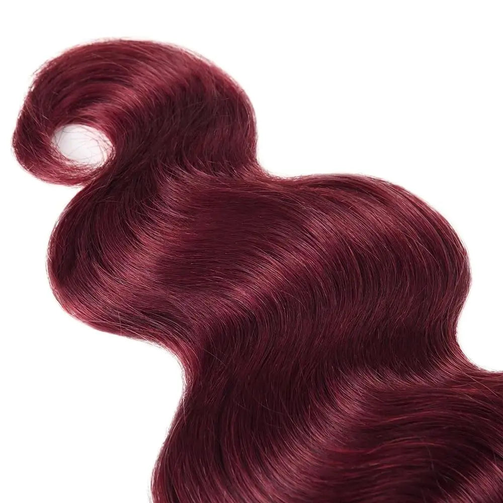 Brazilian Raw Human Hair Bundles Quick Weave Double Weft For Women Hair Extensions Burgundy