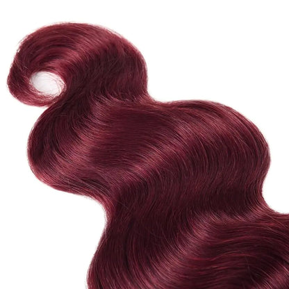 Brazilian Raw Human Hair Bundles Quick Weave Double Weft For Women Hair Extensions Burgundy