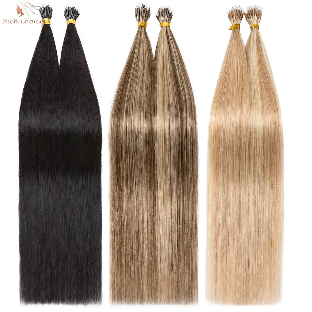 Nano Rings Hair Extensions Nano Tip Human Hair For Women