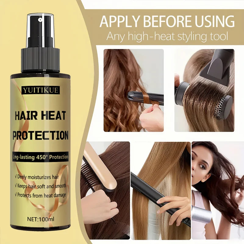 Hair heat protection spray, long-lasting protection, deeply moisturizes hair