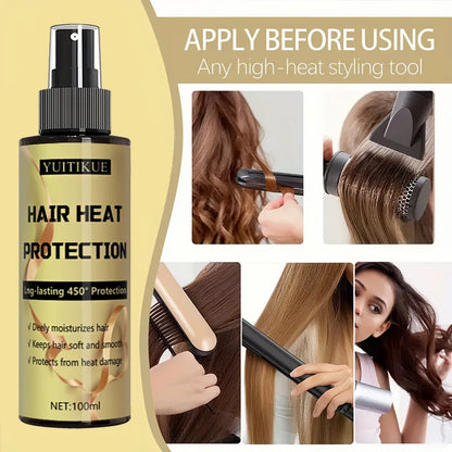 Hair heat protection spray, long-lasting protection, deeply moisturizes hair