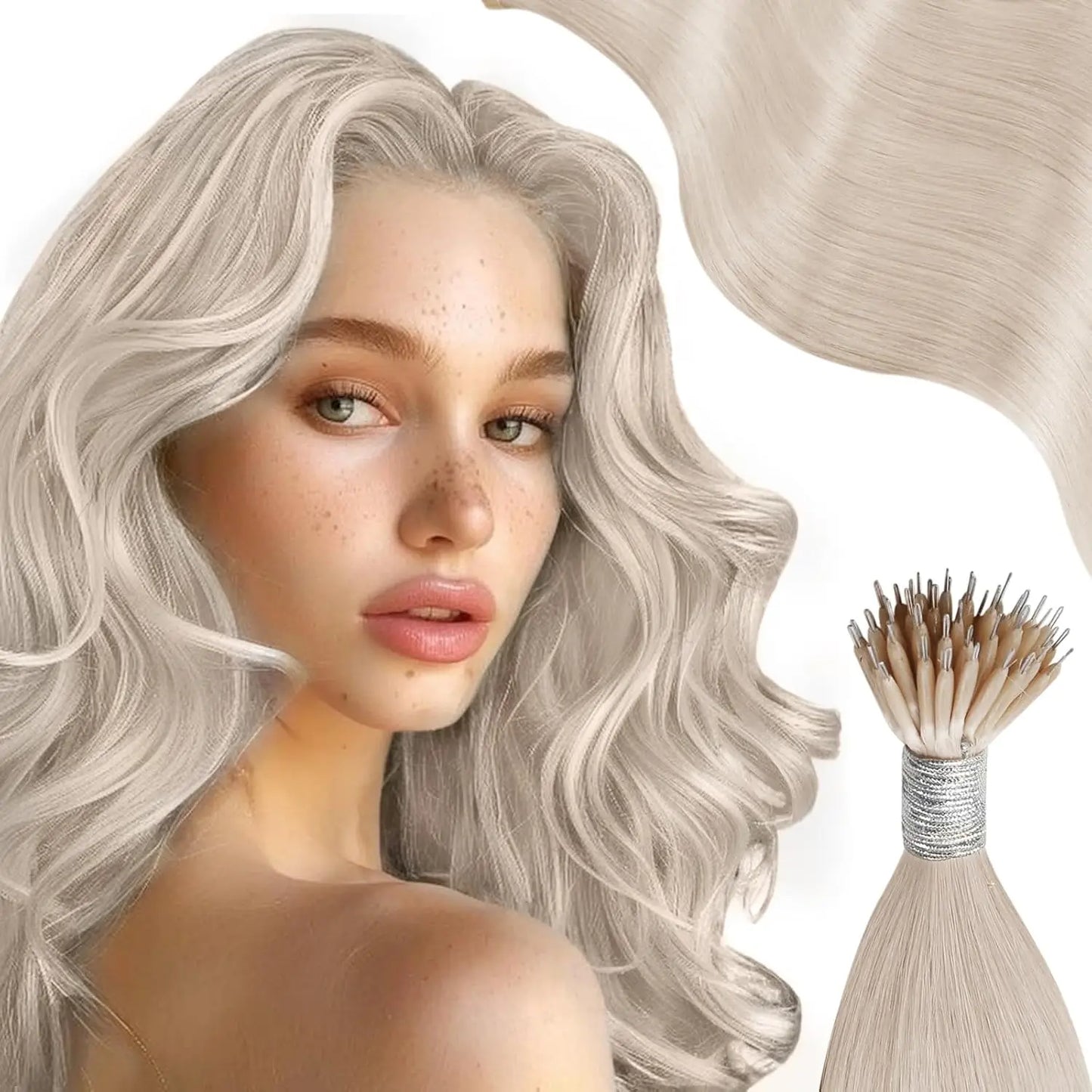 Nano Bead Hair Extensions Human Hair Nano Hair Extensions Natural Hair Extensions