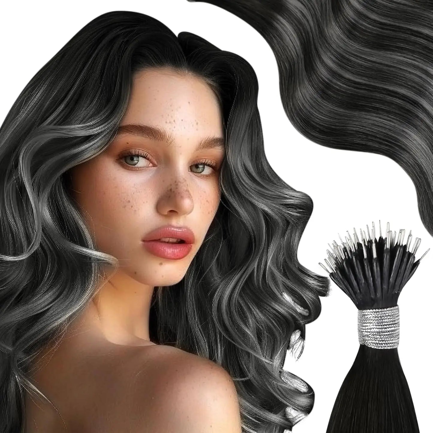 Nano Bead Hair Extensions Human Hair Nano Hair Extensions Natural Hair Extensions
