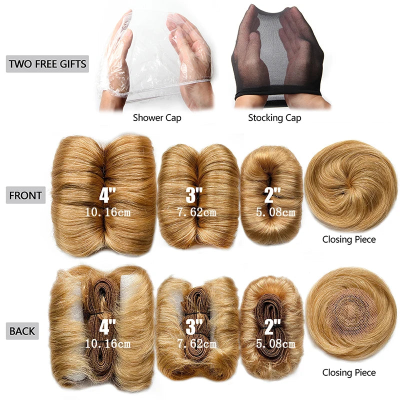 Curly Hair Bundles Brazilian Hair Weave Bundles With Circular Closure Short Human Hair Extensions