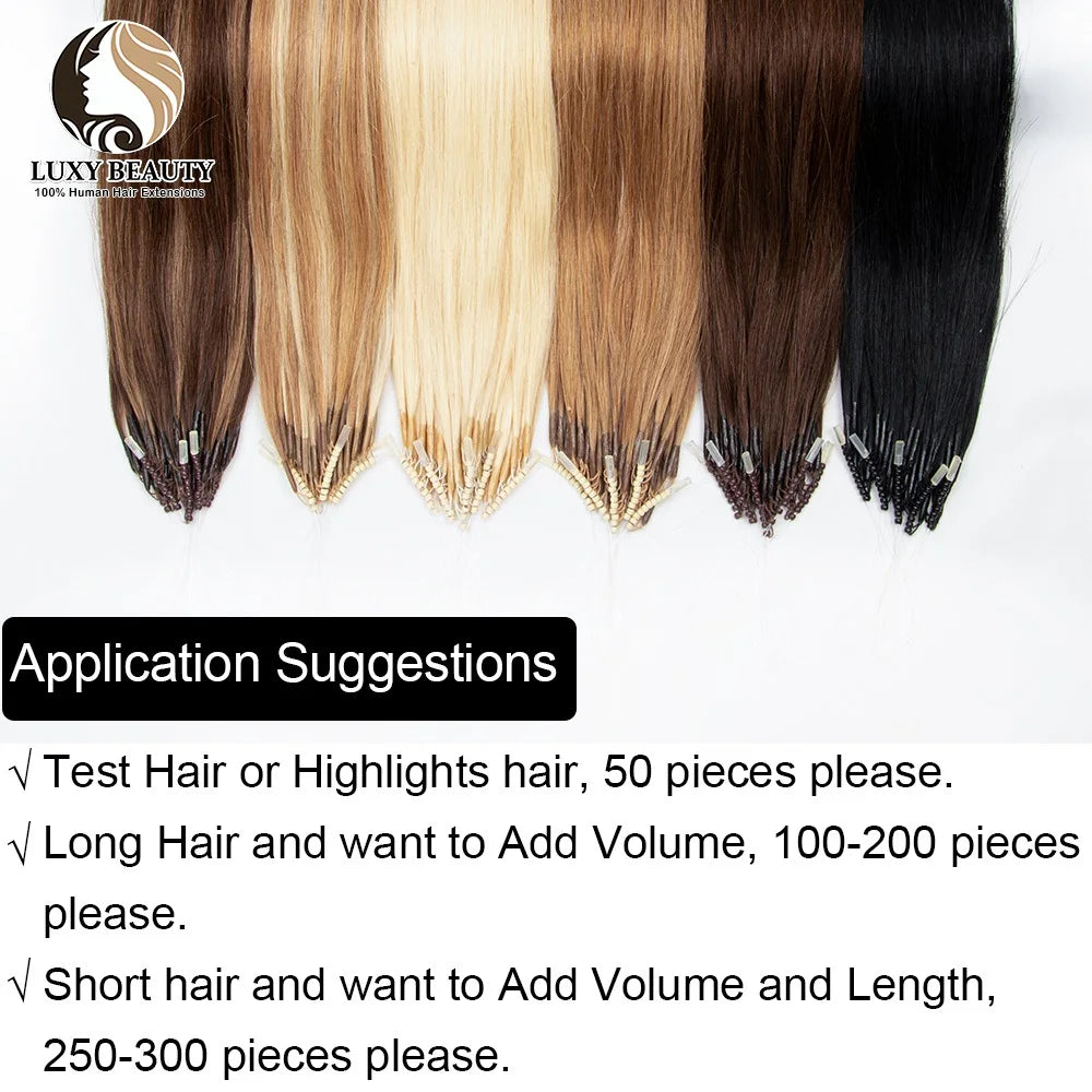 Micro Bead Human Hair Extensions Silicone Nano Ring Hair Extension