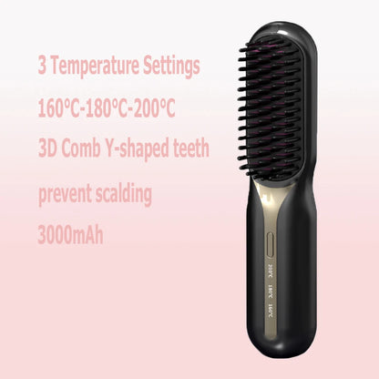 Hot Comb Straightener Professional Quick Heated Electric Wireless Multifunctional Hairstyle Brush