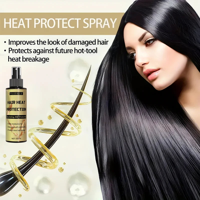 Hair heat protection spray, long-lasting protection, deeply moisturizes hair