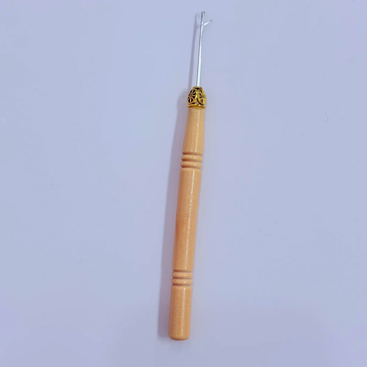 Hair Extensions Micro Pulling Needle Wood Hair Hook with Tongue Hair Crochet Hook