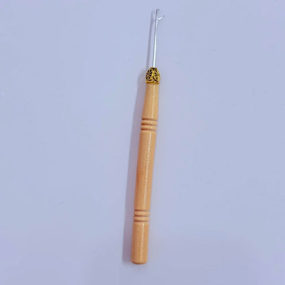 Hair Extensions Micro Pulling Needle Wood Hair Hook with Tongue Hair Crochet Hook