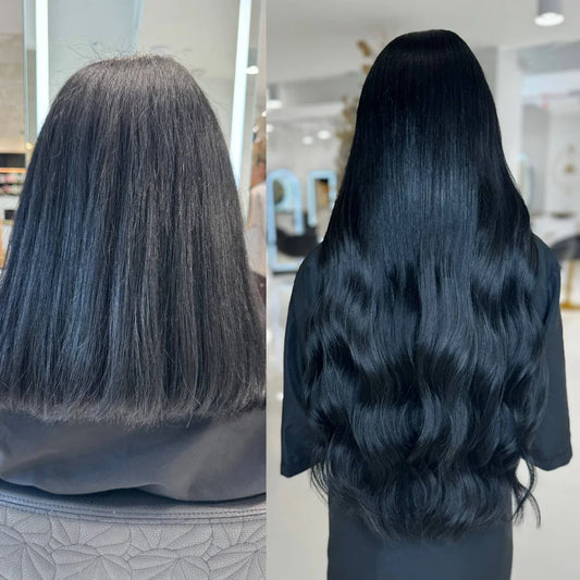Straight Human Hair Extensions for Women Brazilian Remy Hair Micro Loop Invisible Natural Black