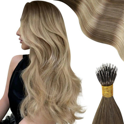 Nano Bead Hair Extensions Human Hair Nano Hair Extensions Natural Hair Extensions