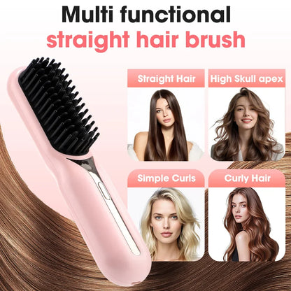 Hot Comb Straightener Professional Quick Heated Electric Wireless Multifunctional Hairstyle Brush