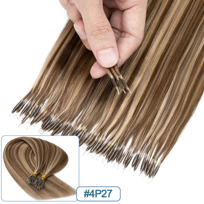 Nano Rings Hair Extensions Nano Tip Human Hair For Women