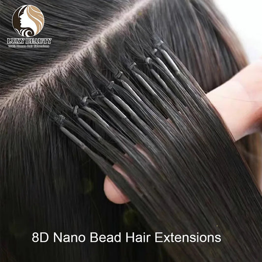Micro Bead Human Hair Extensions Silicone Nano Ring Hair Extension