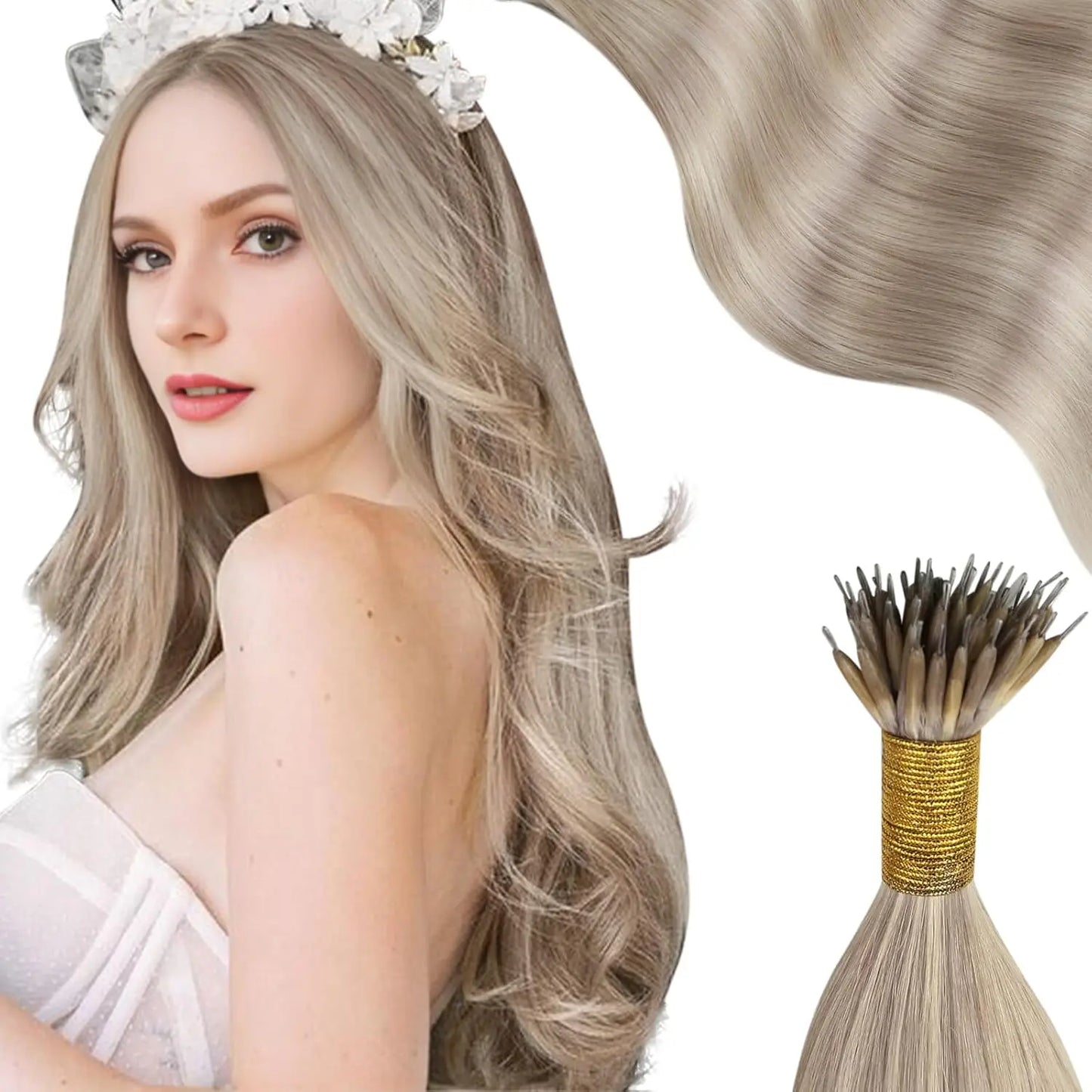 Nano Bead Hair Extensions Human Hair Nano Hair Extensions Natural Hair Extensions
