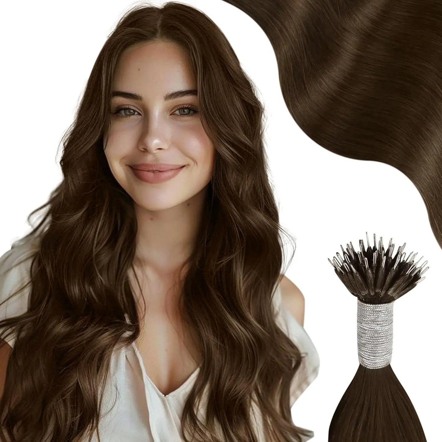 Nano Bead Hair Extensions Human Hair Nano Hair Extensions Natural Hair Extensions