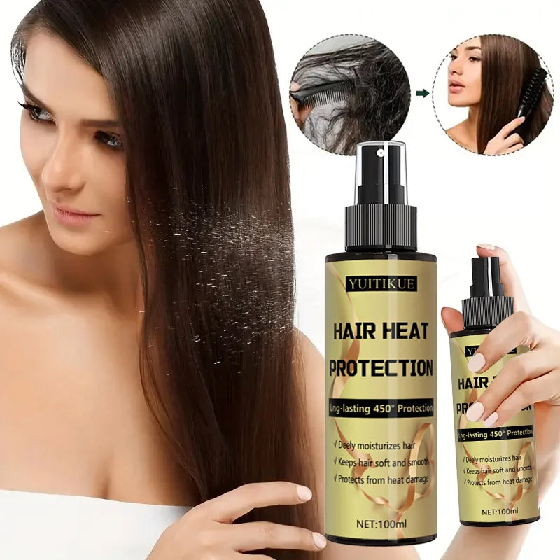 Hair heat protection spray, long-lasting protection, deeply moisturizes hair