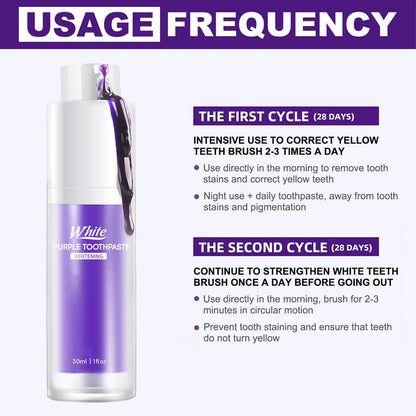 Purple Whitening Toothpaste Care Cleaning Toothpaste Without Fluor Dental