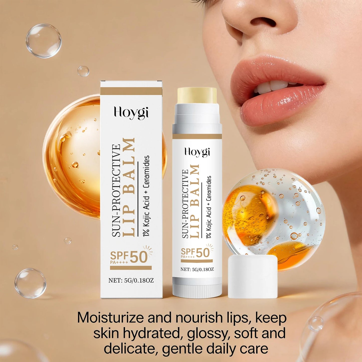 Sun Protective Lip Balm Sunblock Fade Lip Lines Nourishing Moisturizing Lip Shining Lipstick