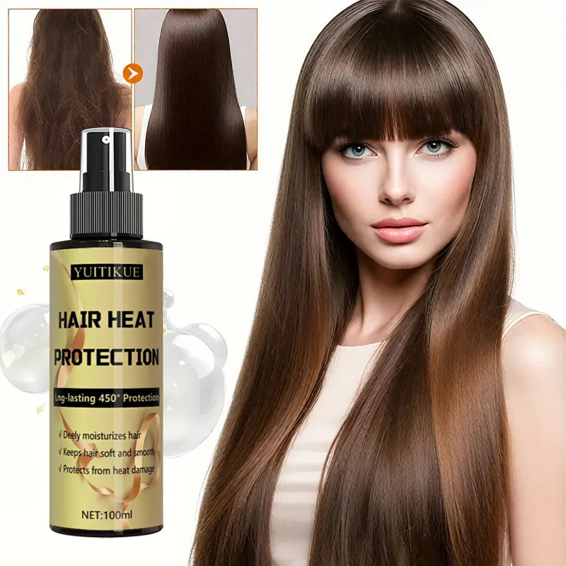 Hair heat protection spray, long-lasting protection, deeply moisturizes hair
