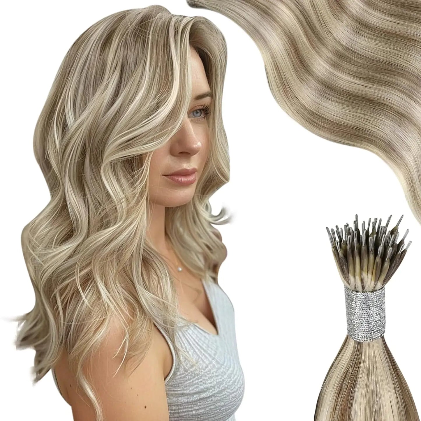 Nano Bead Hair Extensions Human Hair Nano Hair Extensions Natural Hair Extensions