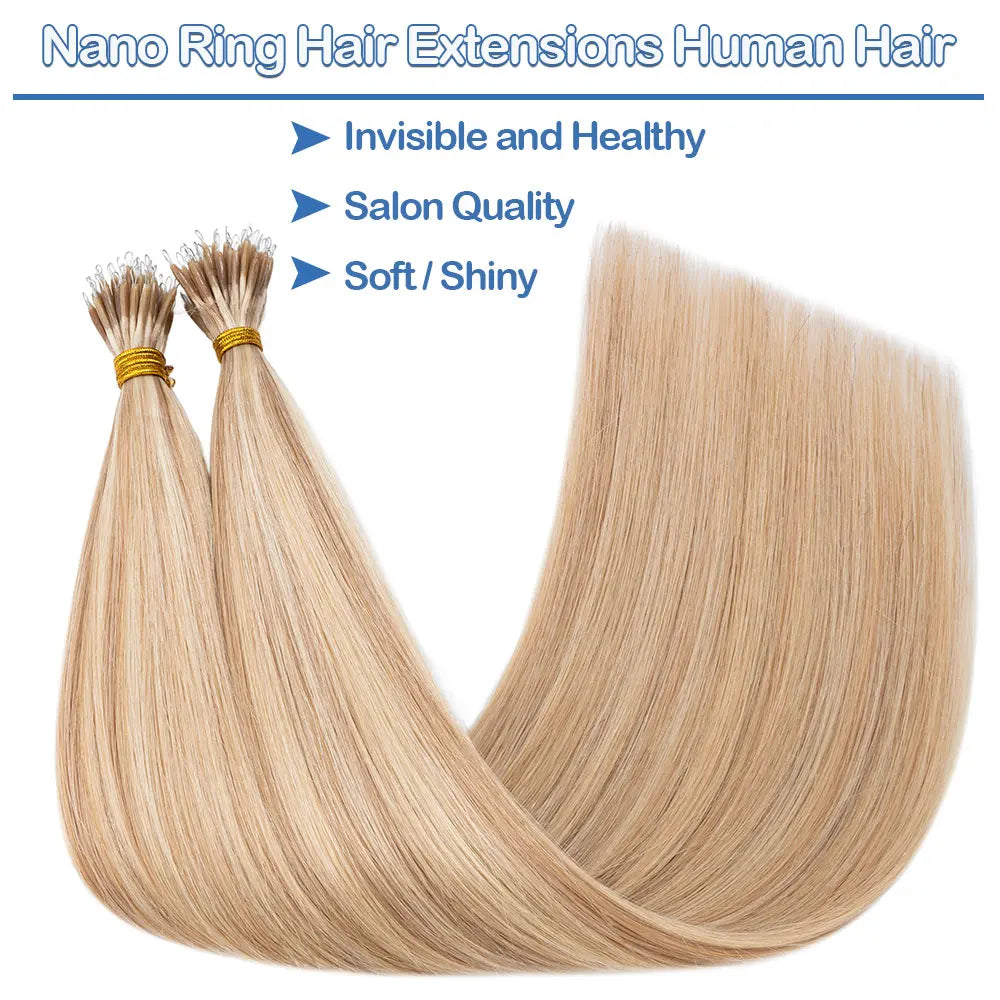 Nano Rings Hair Extensions Nano Tip Human Hair For Women