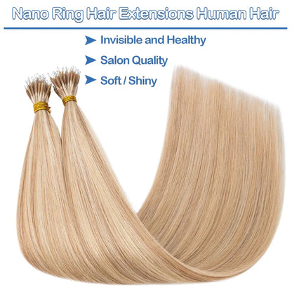 Nano Rings Hair Extensions Nano Tip Human Hair For Women