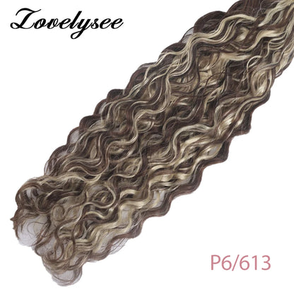 Nano Rings Hair Extensions Natural Blonde Water Wave Human Hair