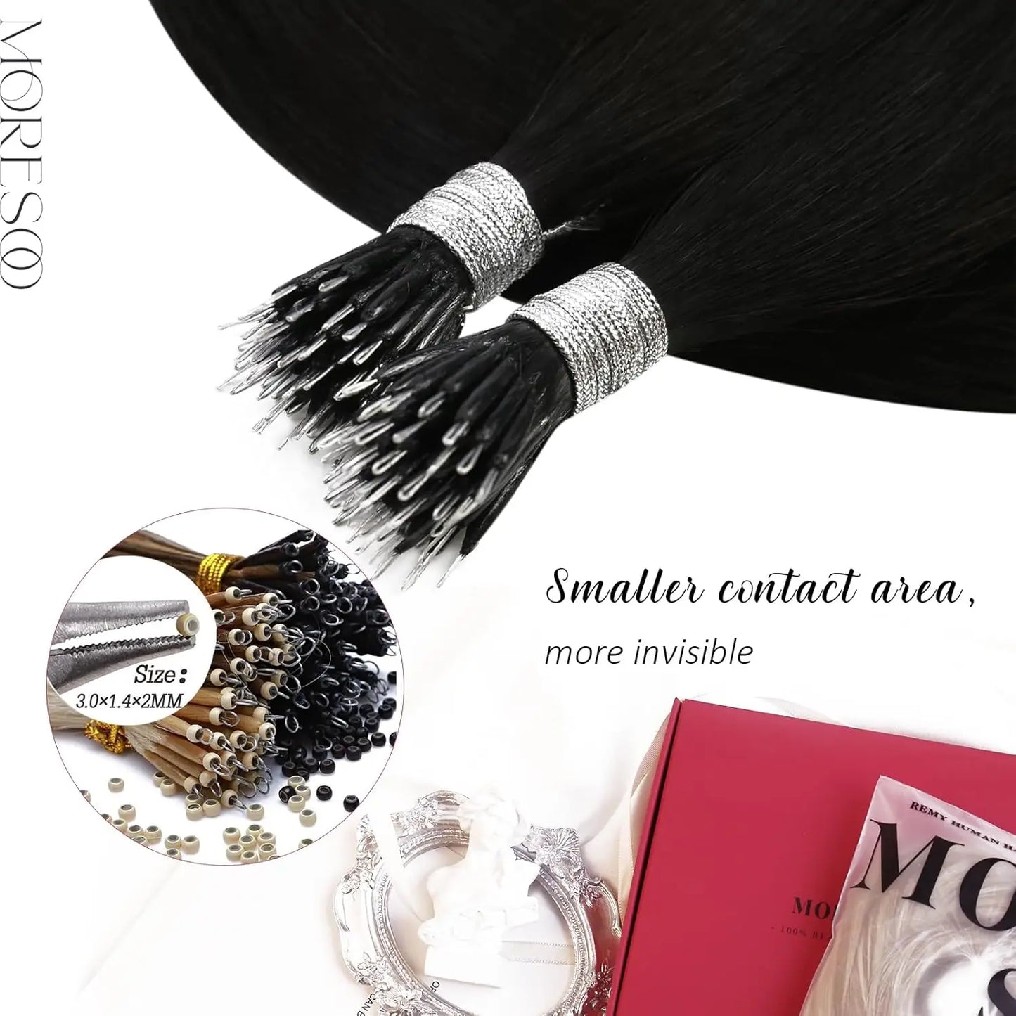 Nano Bead Hair Extensions Human Hair Nano Hair Extensions Natural Hair Extensions