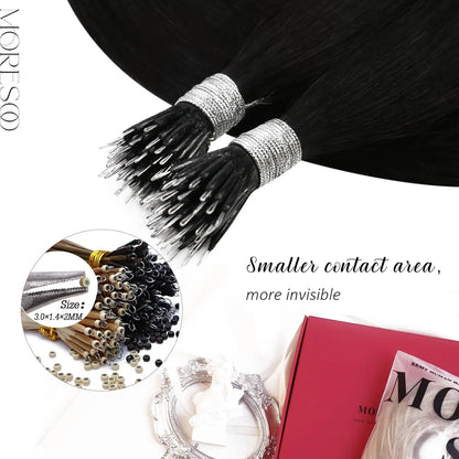 Nano Bead Hair Extensions Human Hair Nano Hair Extensions Natural Hair Extensions