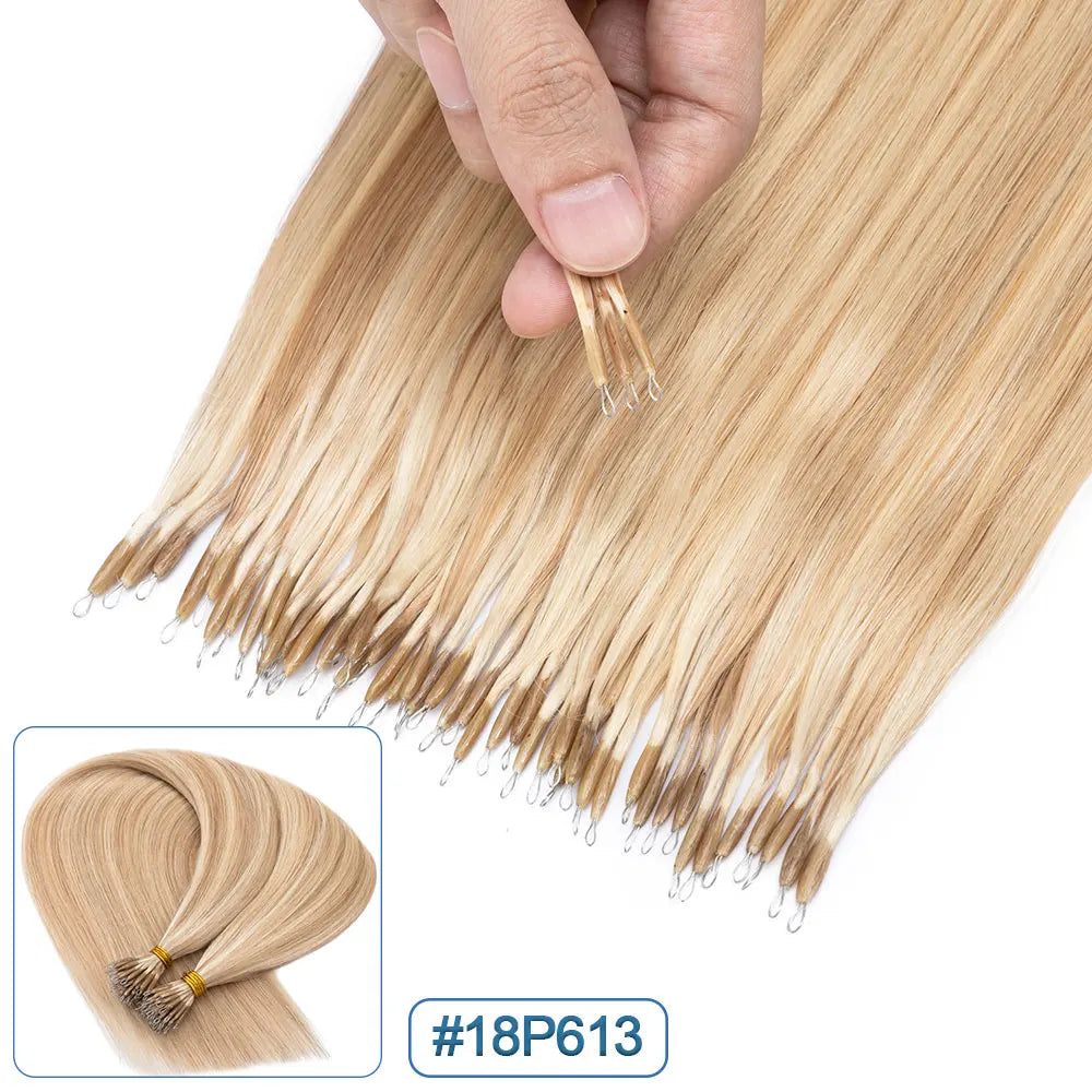 Nano Rings Hair Extensions Nano Tip Human Hair For Women