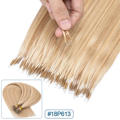 Nano Rings Hair Extensions Nano Tip Human Hair For Women