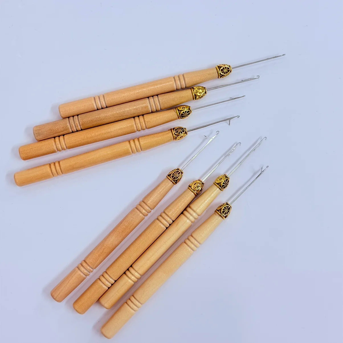 Hair Extensions Micro Pulling Needle Wood Hair Hook with Tongue Hair Crochet Hook