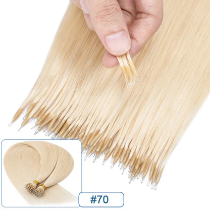 Nano Rings Hair Extensions Nano Tip Human Hair For Women