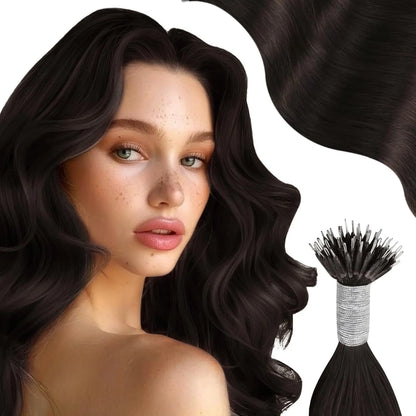 Nano Bead Hair Extensions Human Hair Nano Hair Extensions Natural Hair Extensions