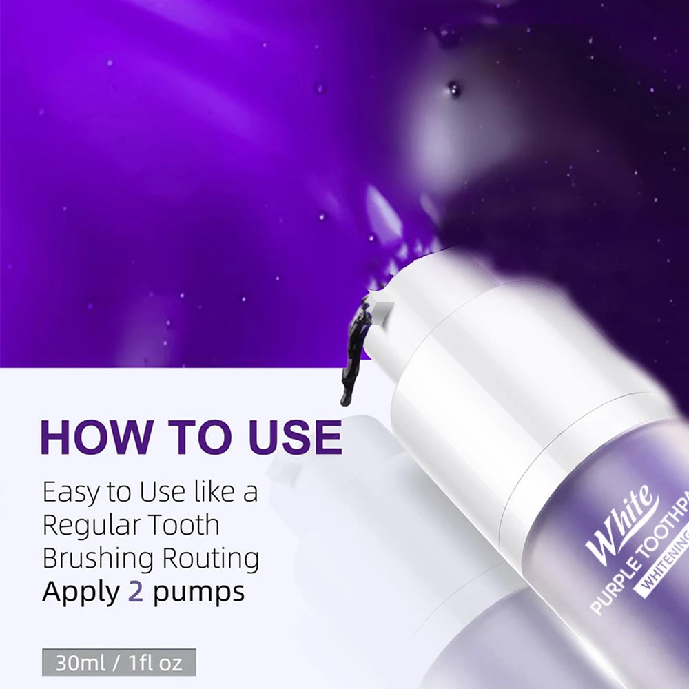 Purple Whitening Toothpaste Care Cleaning Toothpaste Without Fluor Dental