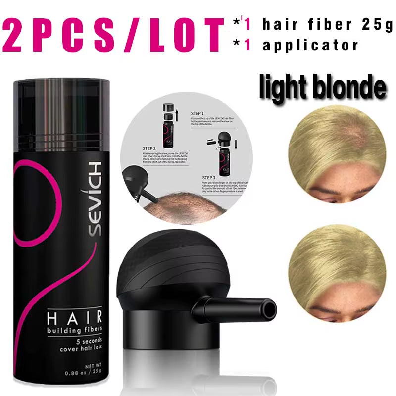 Hair Building Fiber Set Cover Sparse Hair or Bald Spots Hair Loss Regrowth Treatment Keratin Hair Fiber Powder Applicator