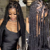 VelvetStrand Natural Black Bohemian Knotless Braided Lace Front Wig