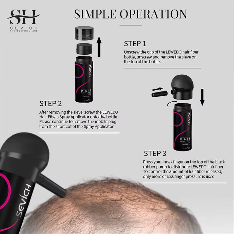 Hair Building Fiber Set Cover Sparse Hair or Bald Spots Hair Loss Regrowth Treatment Keratin Hair Fiber Powder Applicator