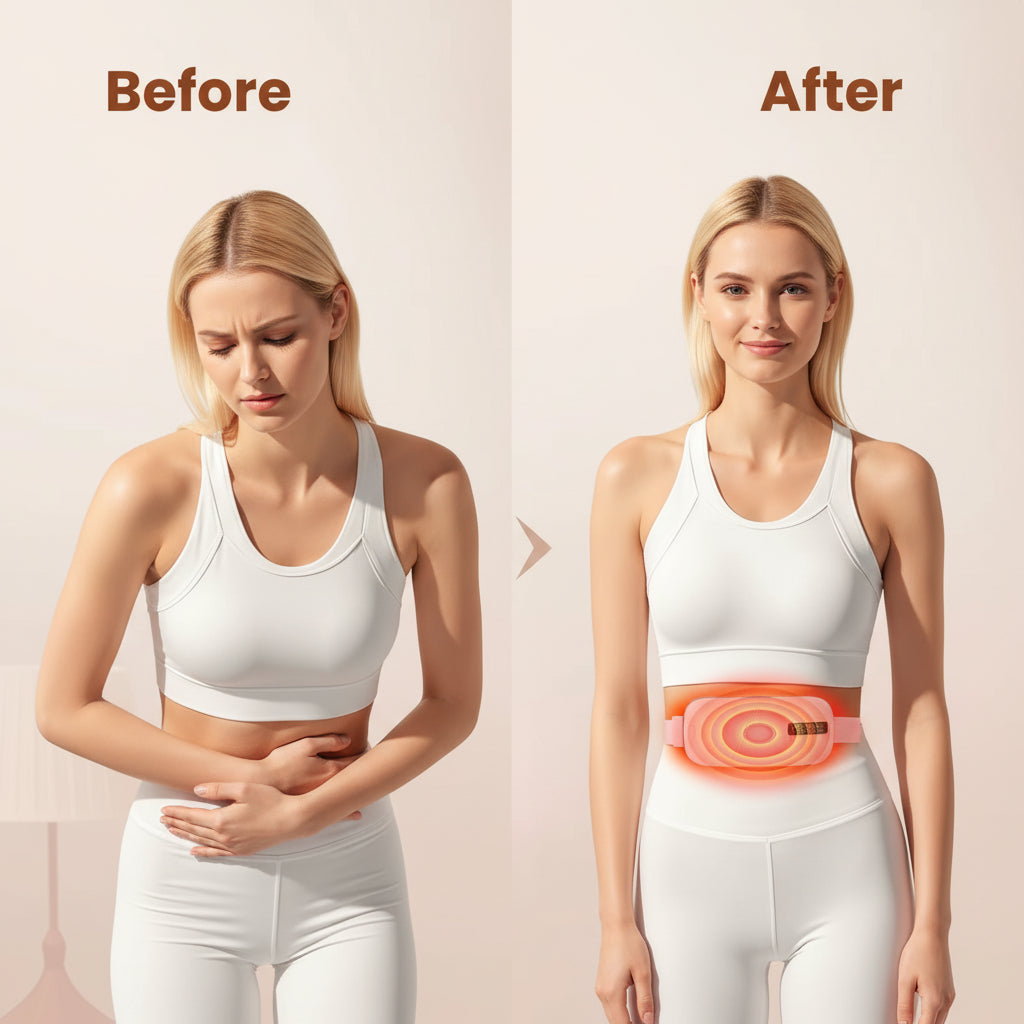 Women Menstrual Heating Pads Effective Hot Compress Period Relief Belt Rechargeable Heated Waist Massager Gifts for Female